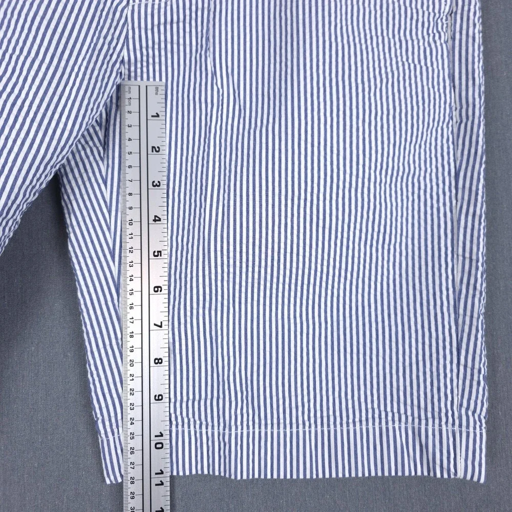 Brooks Brothers Seersucker Shorts Mens 34 (Fits 33x11) Blue White Striped Preppy